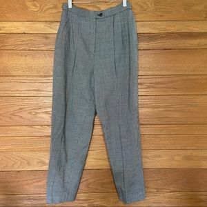 Vintage Talbots black and white houndstooth wool blend pants